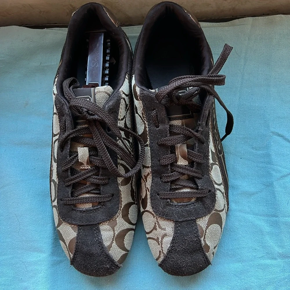 COACH Brown/Tan Hilary Tennis Shoe Women's Size 8M Style #A1337. - Picture 7 of 7